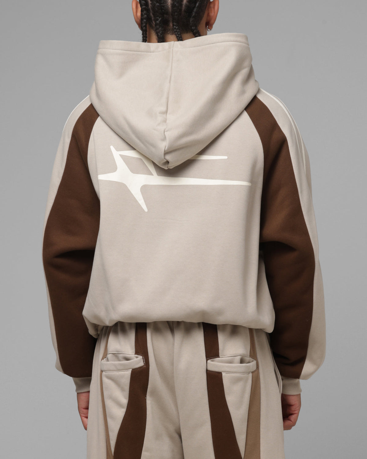 Loiter Hybrid Tek Zip Hoodie Stone