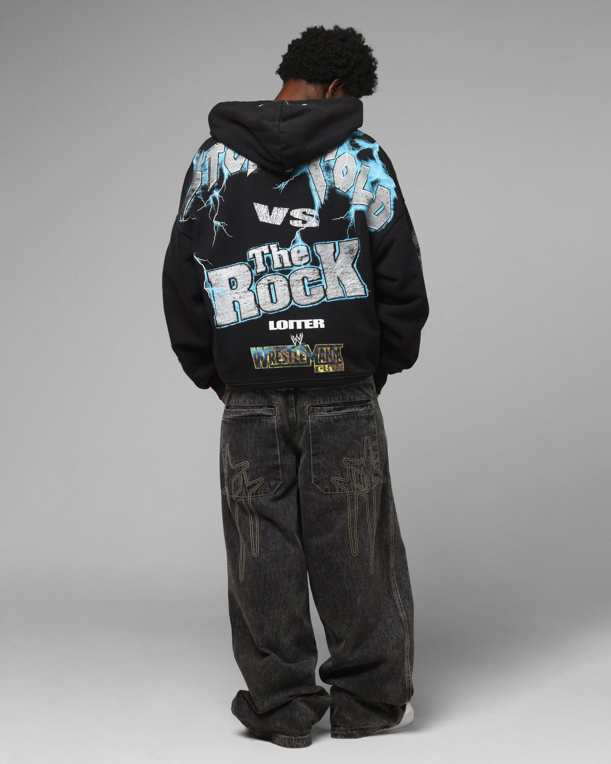 Loiter X WWE Stone Cold Beef Vintage Zip Hoodie Black