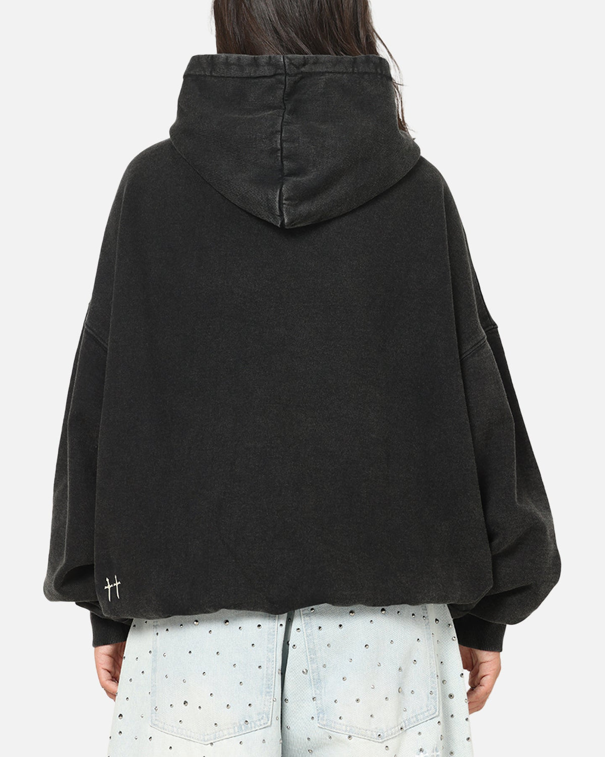 Saint Morta Pearl Script Hoodie Vintage Black