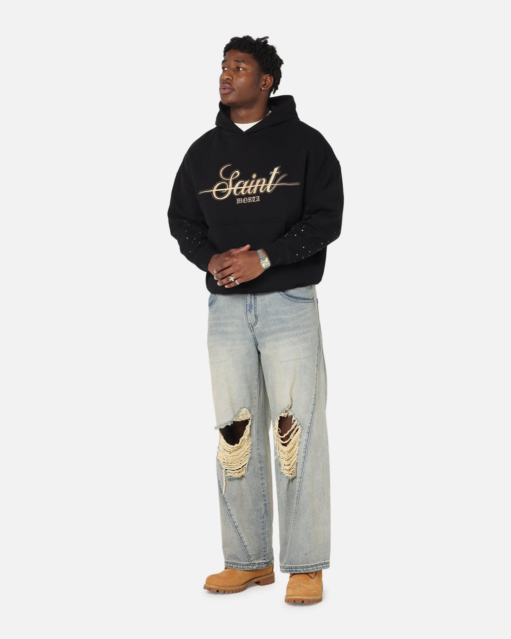 Saint Morta Rodeo Drive Boxy Hoodie Black
