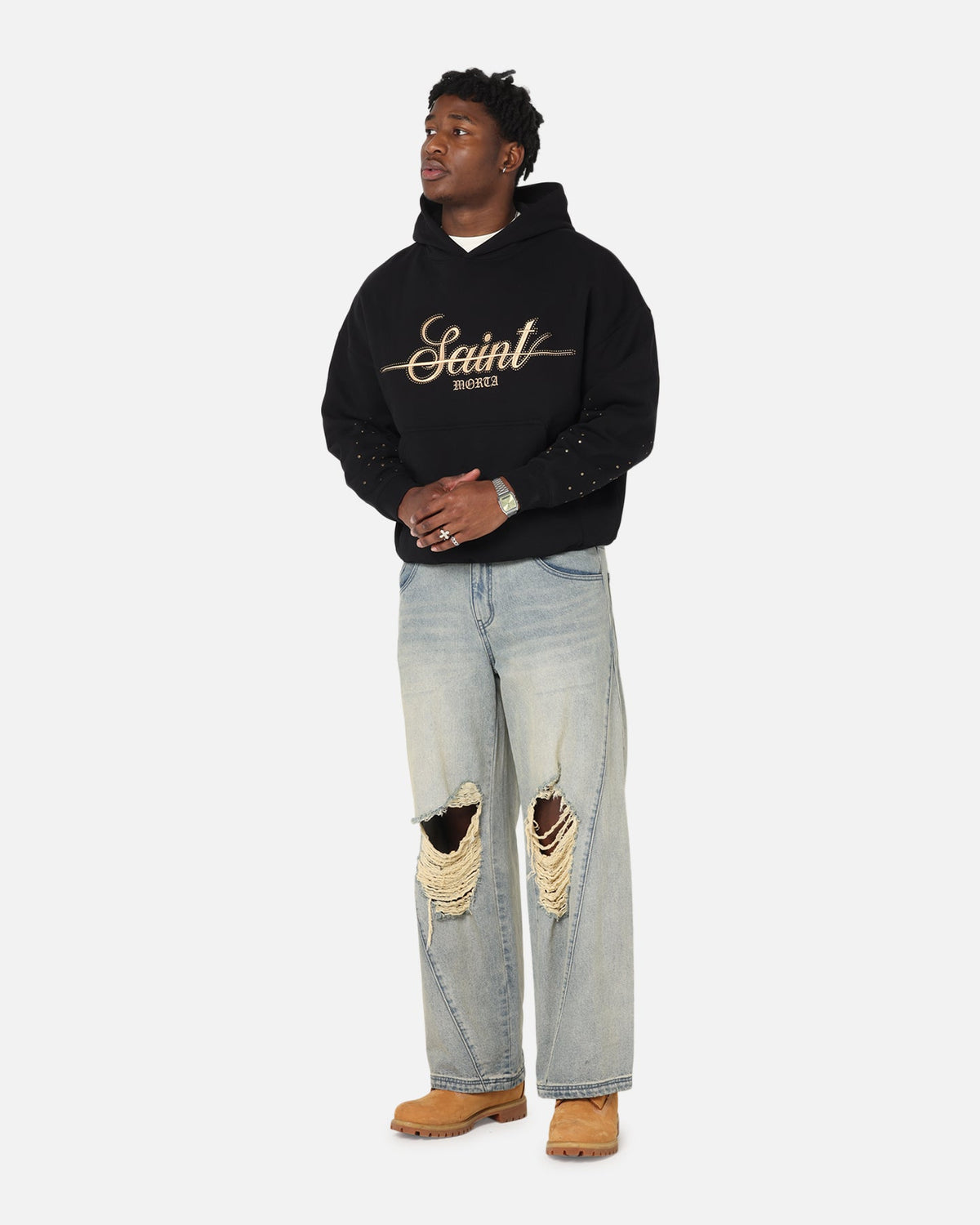 Saint Morta Rodeo Drive Boxy Hoodie Black