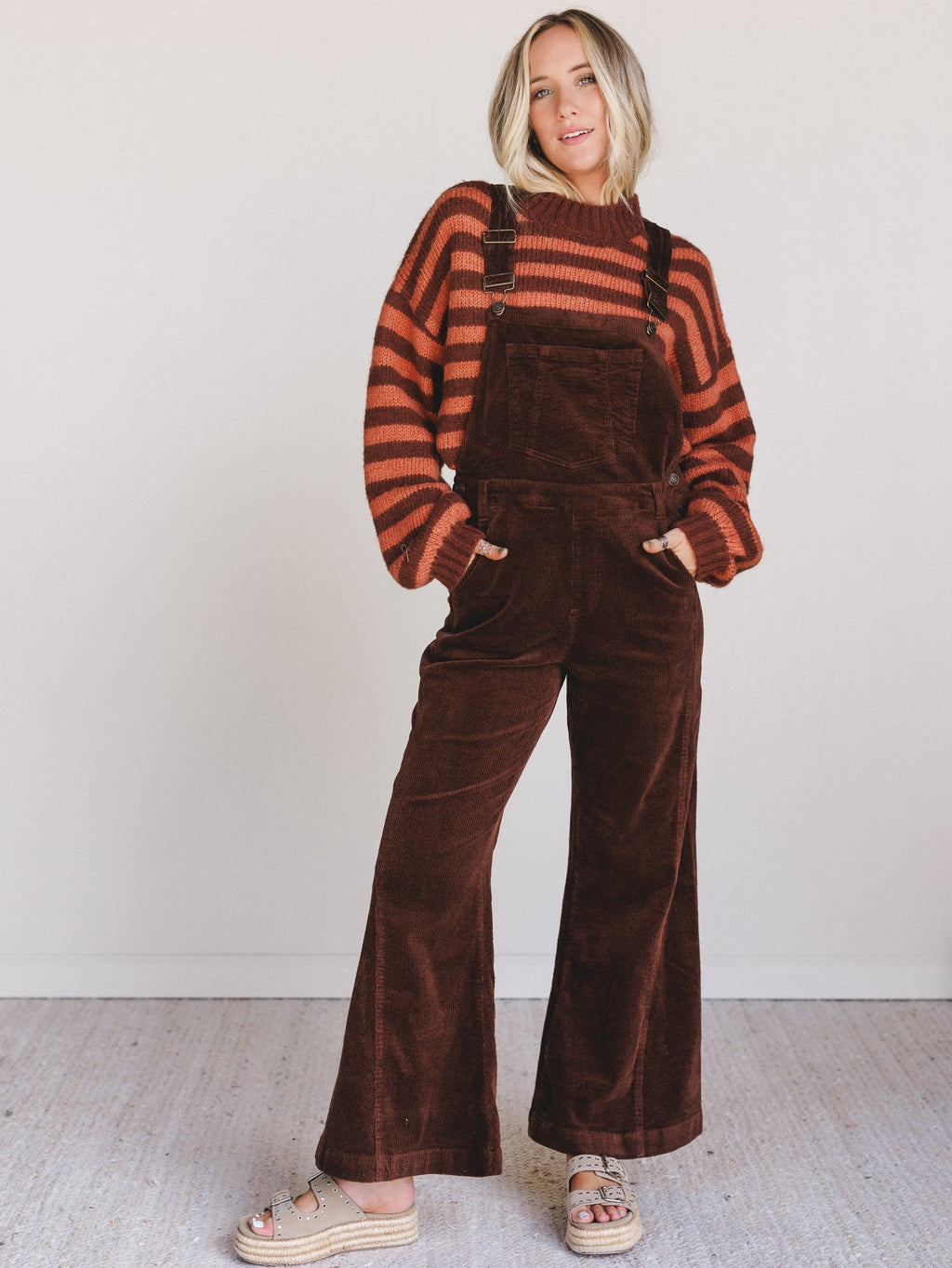 Wanderheart Corduroy Overalls - Brown - Pre Order