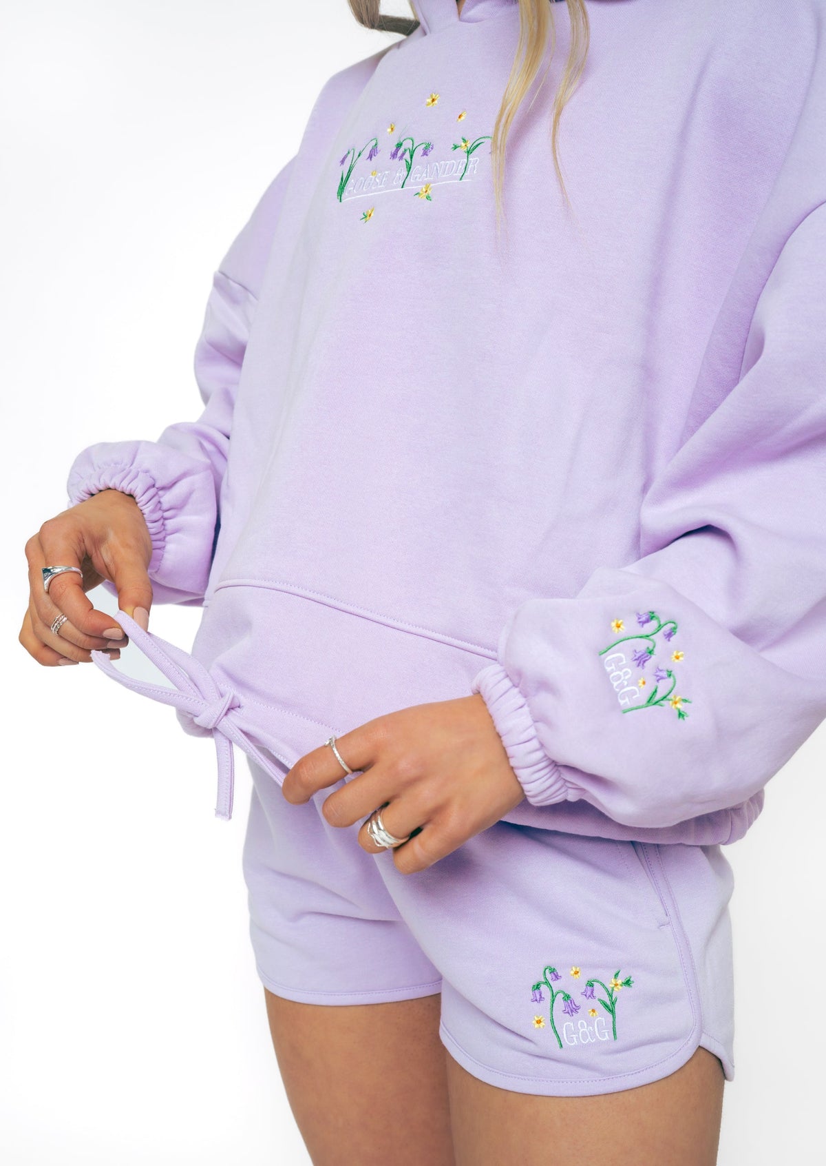 Bluebell Cropped Hoodie - Soft Lilac