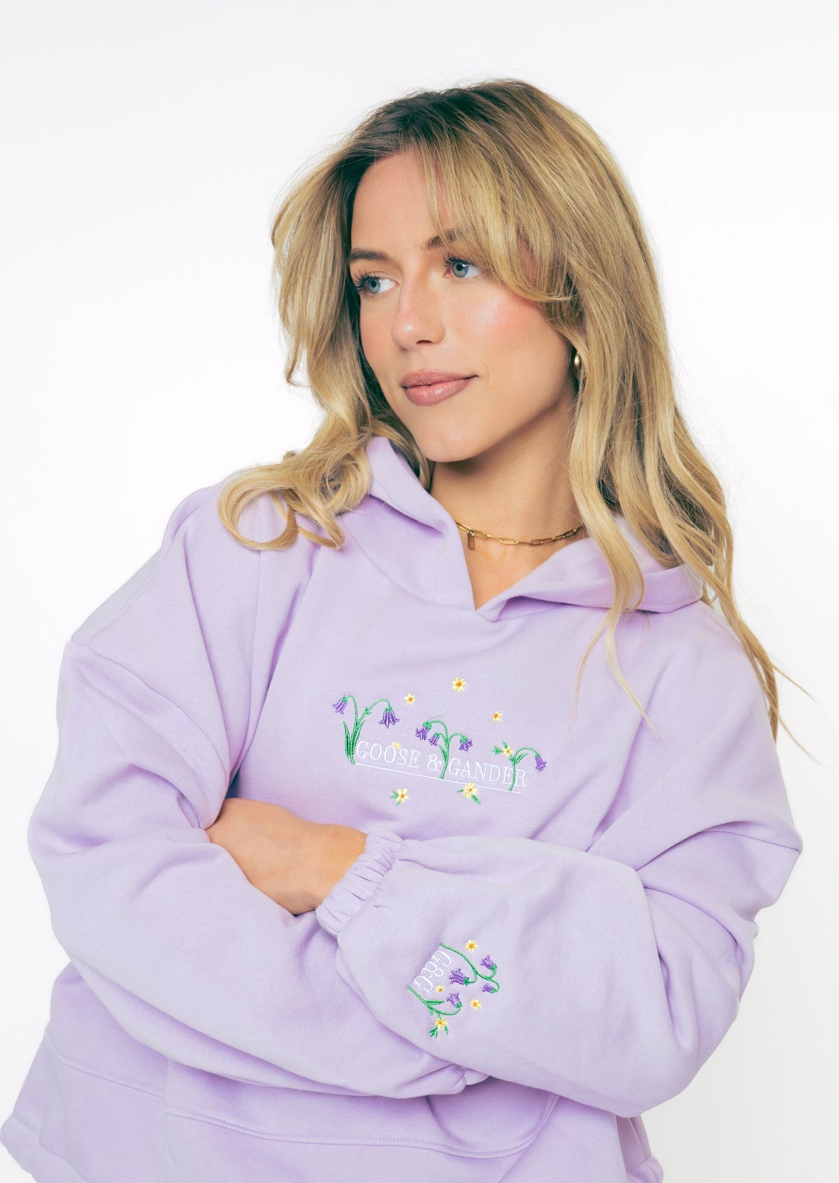 Bluebell Cropped Hoodie - Soft Lilac