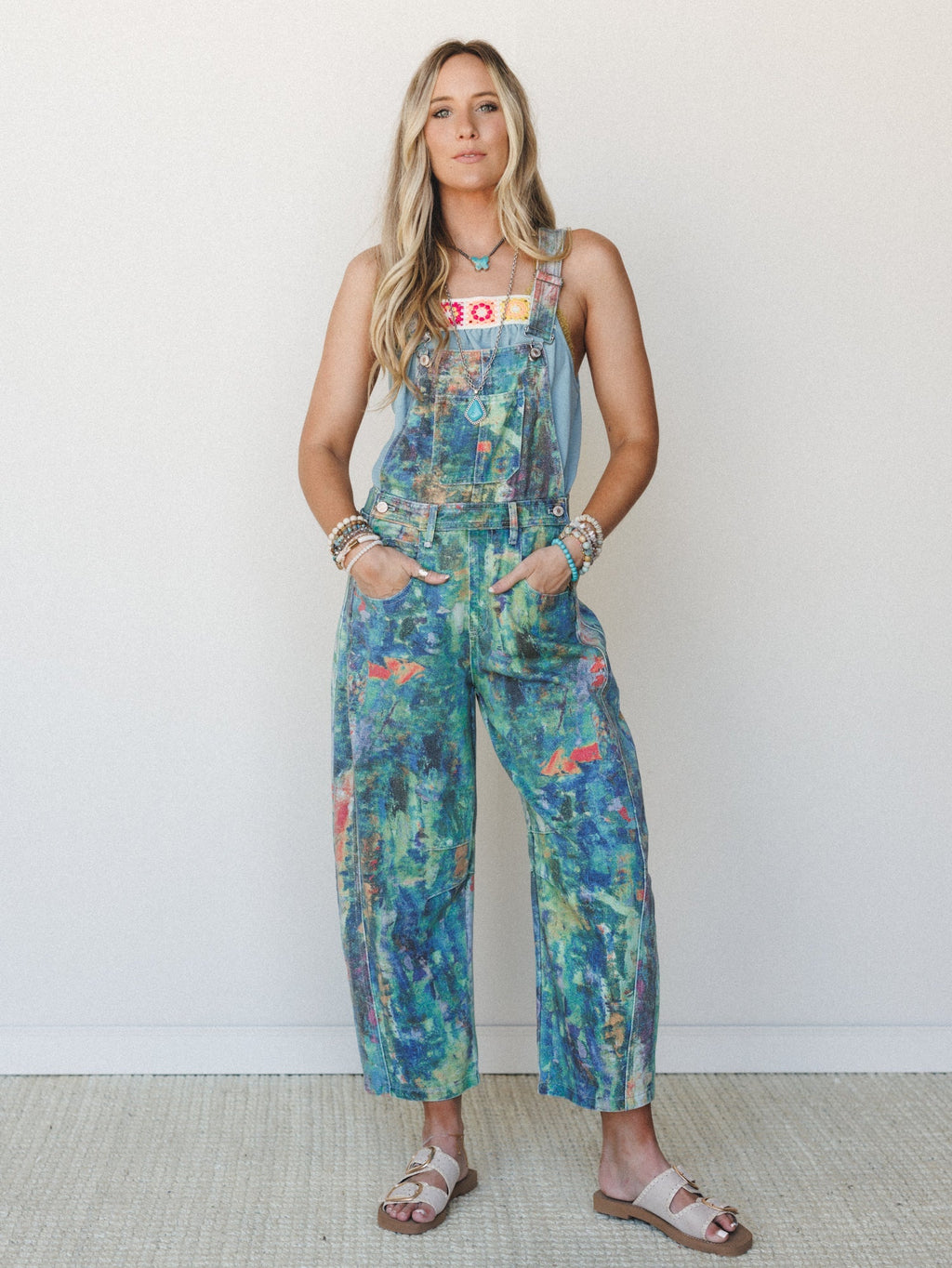 Artist Notes Overalls - Cobalt Pink