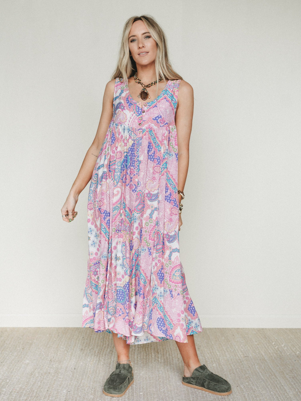 Leona Paisley Print Jumpsuit - Pink