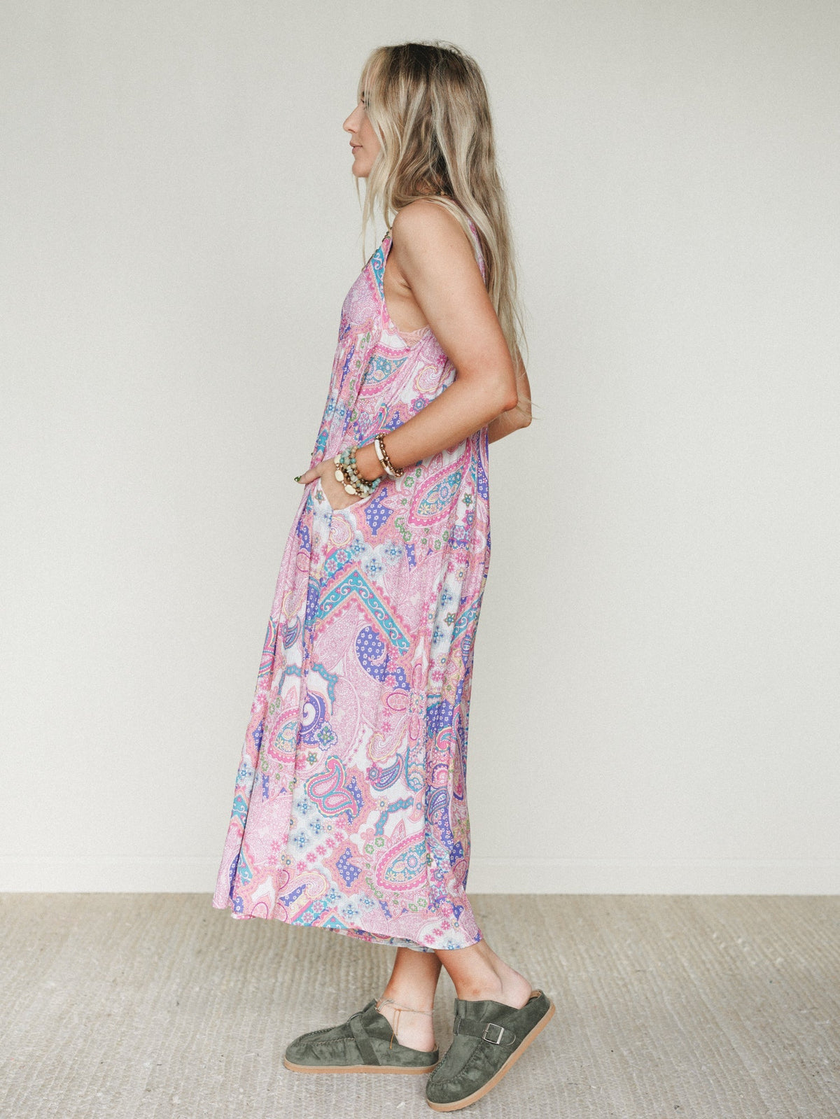 Leona Paisley Print Jumpsuit - Pink
