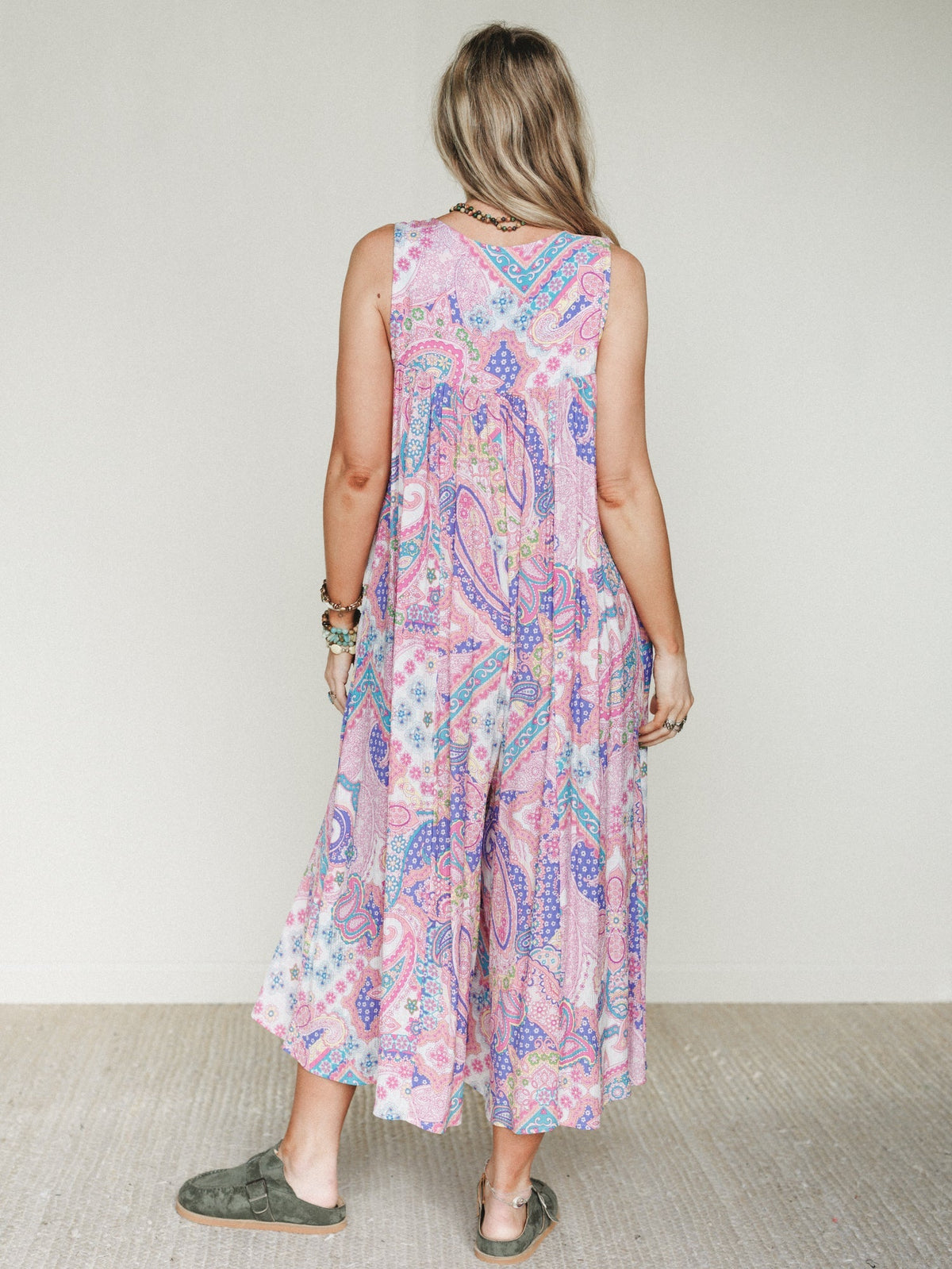 Leona Paisley Print Jumpsuit - Pink