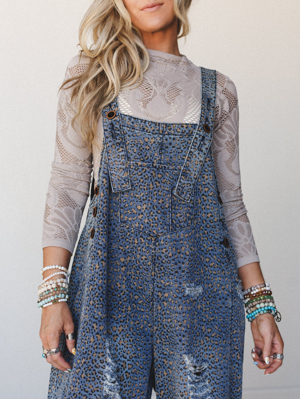 High Hopes Slouchy Denim Overalls - Denim Blue