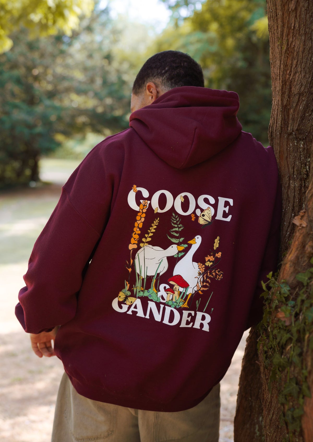 Woodland Goose Hoodie - Burgundy