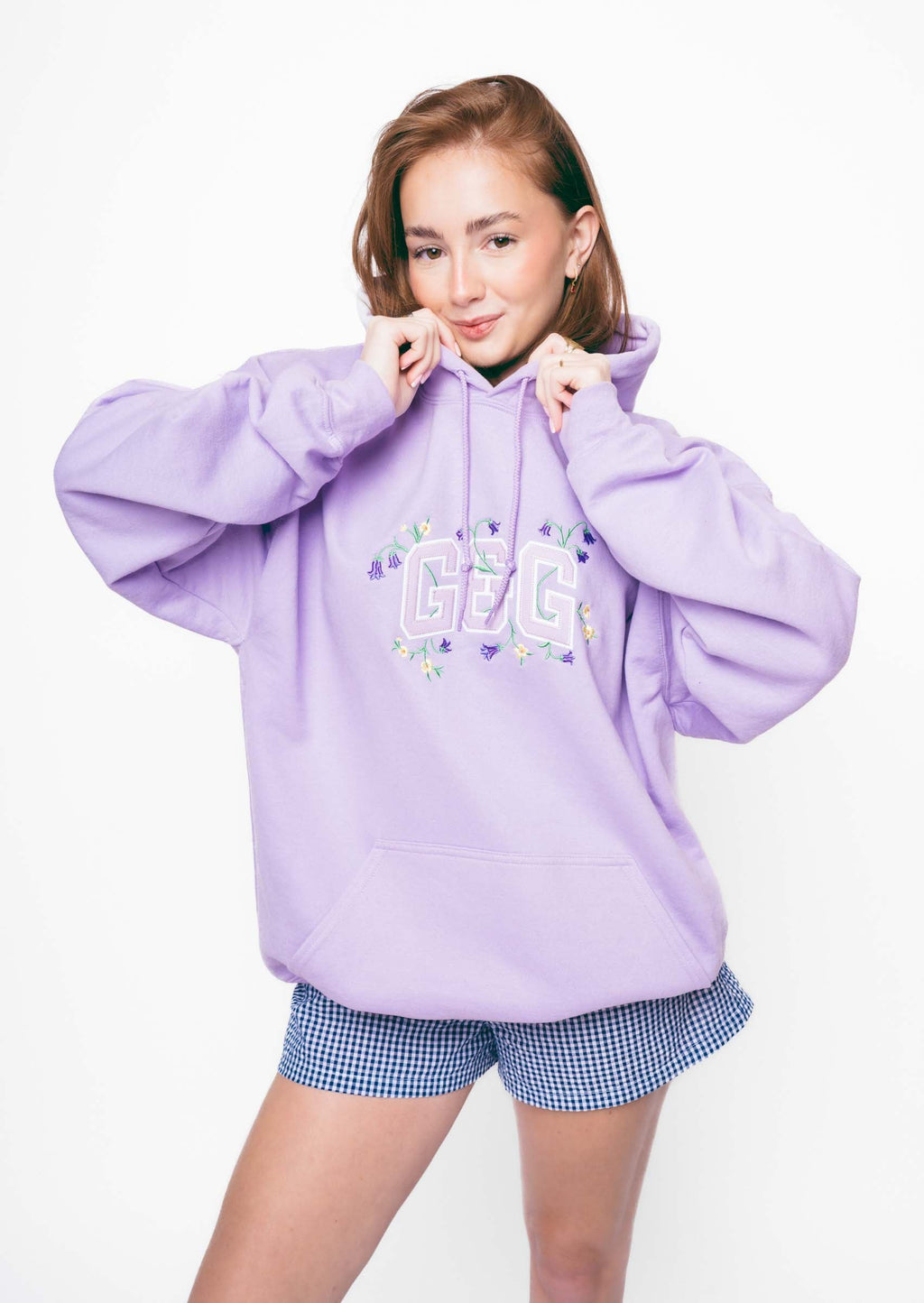 Bluebell Applique Hoodie - Orchid