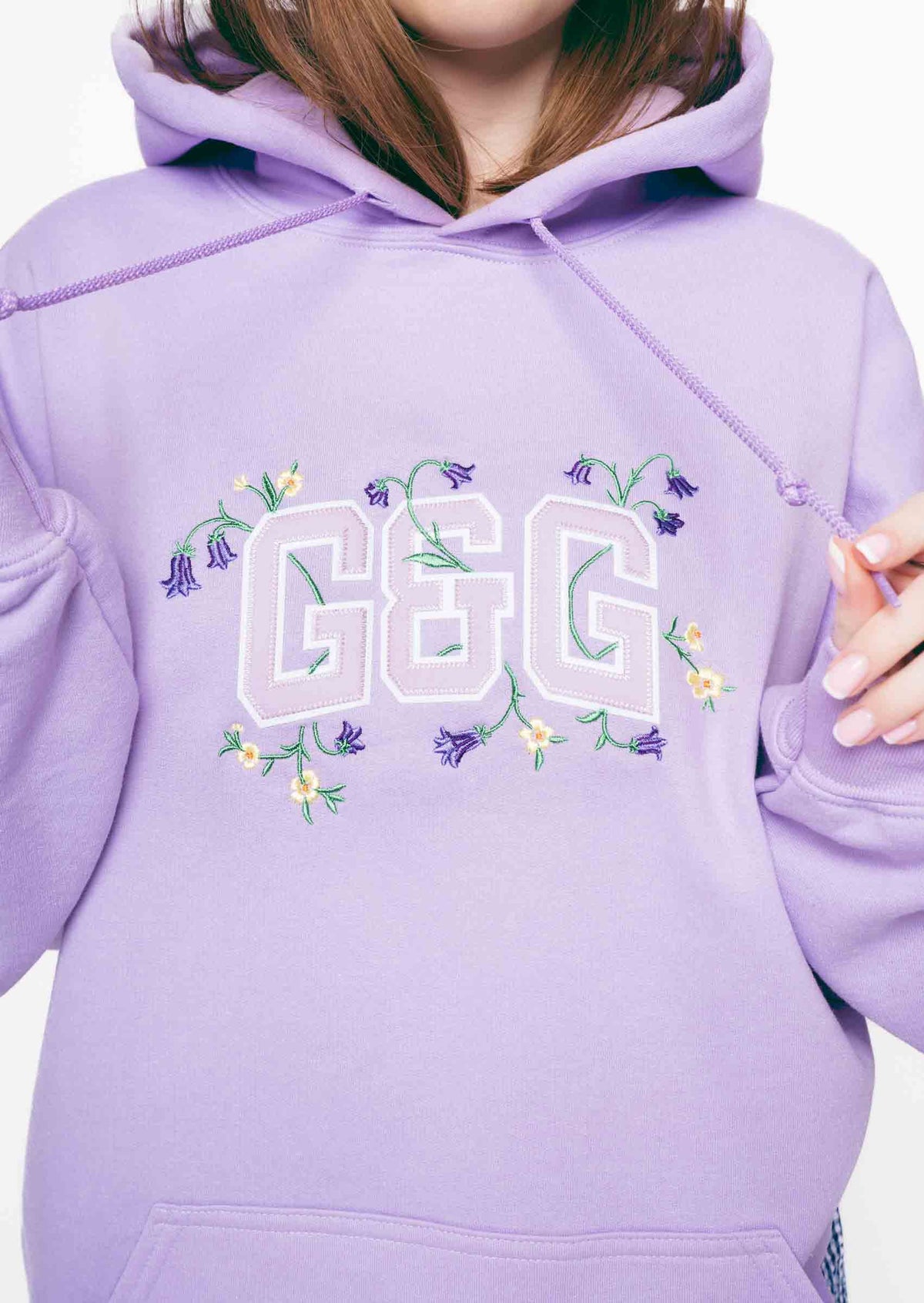 Bluebell Applique Hoodie - Orchid