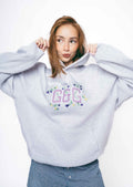 Bluebell Applique Hoodie - Ash Grey