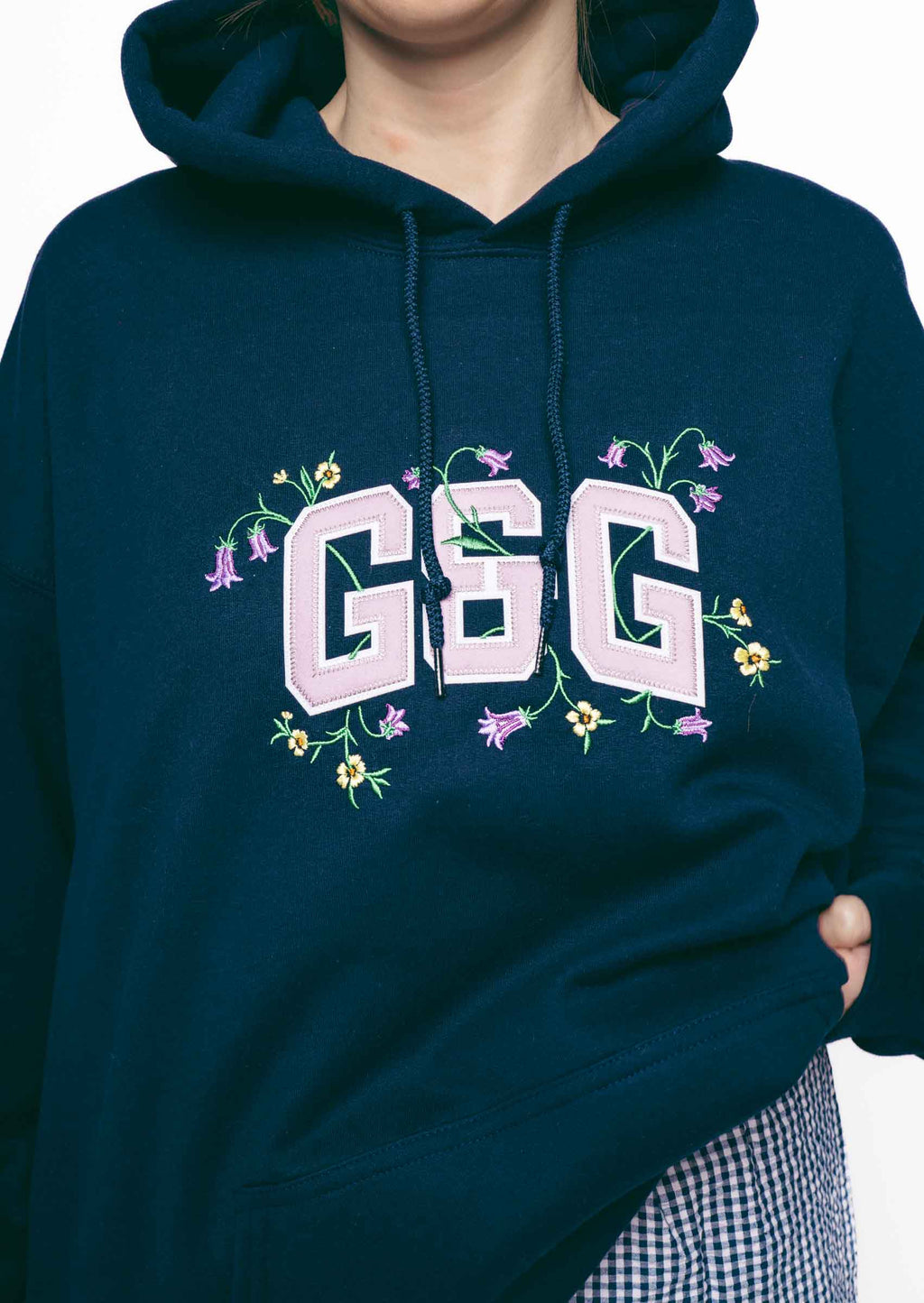 Bluebell Applique Hoodie - Navy