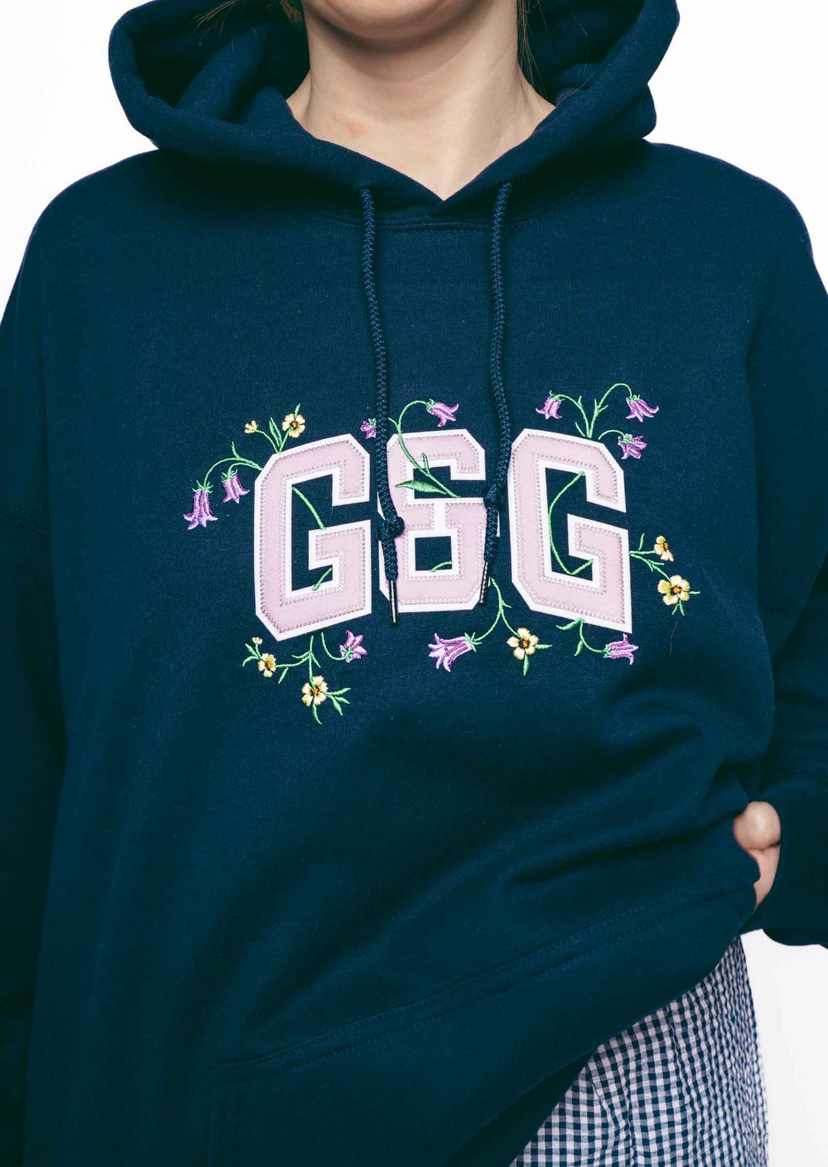Bluebell Applique Hoodie - Navy
