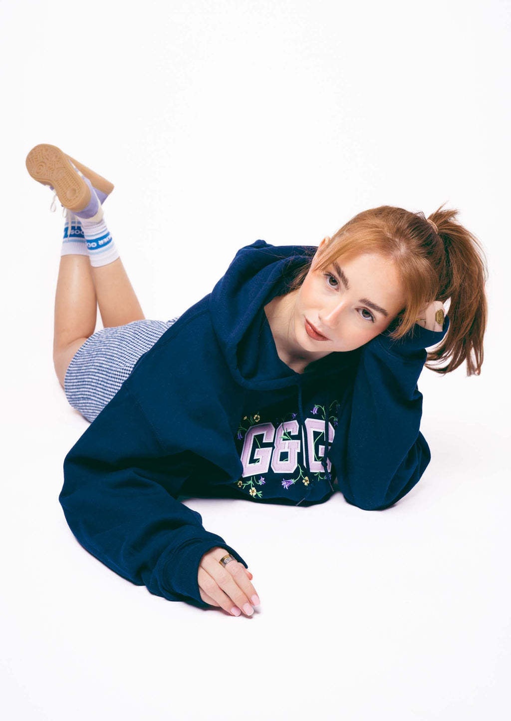 Bluebell Applique Hoodie - Navy