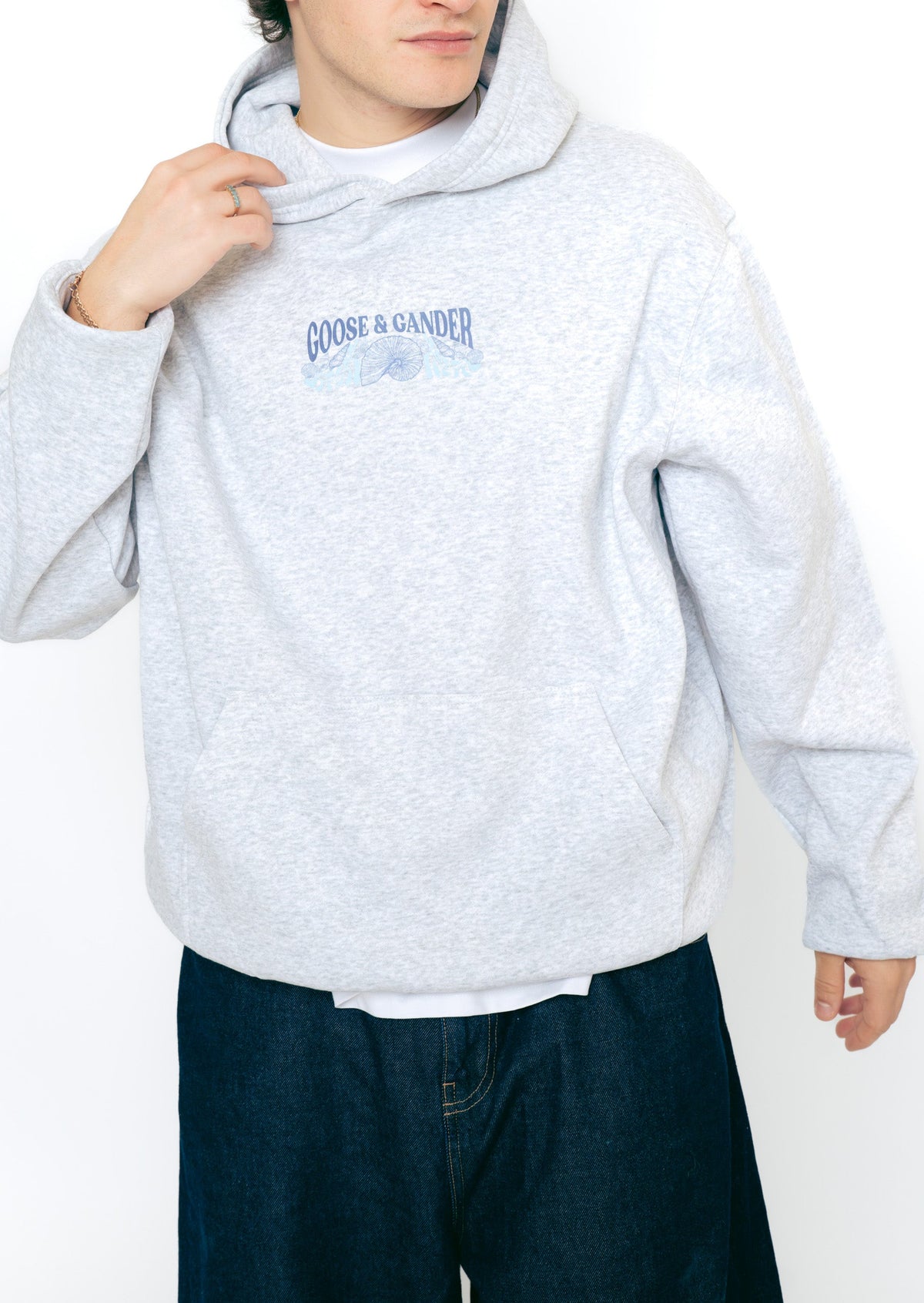 Coastal Oversized Hoodie - Ash Grey
