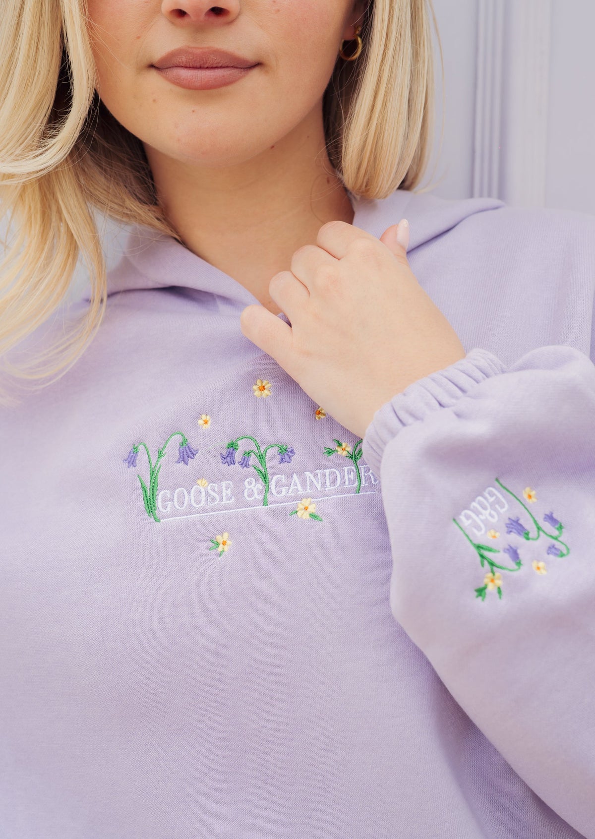 Bluebell Cropped Hoodie - Soft Lilac