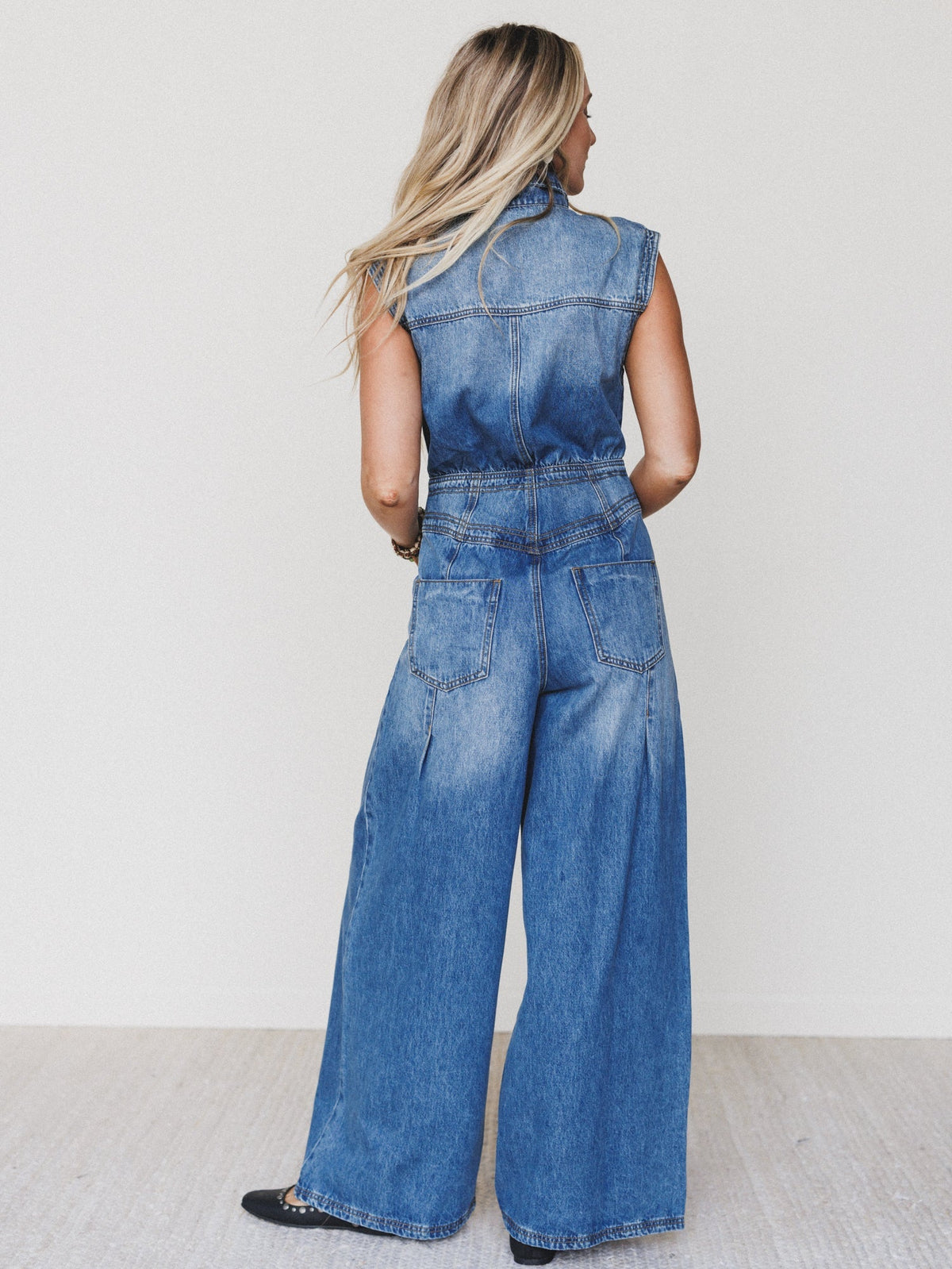 All Star Denim Jumpsuit - Faded Medium Wash