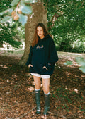 Woodland Embroidered Hoodie - Navy