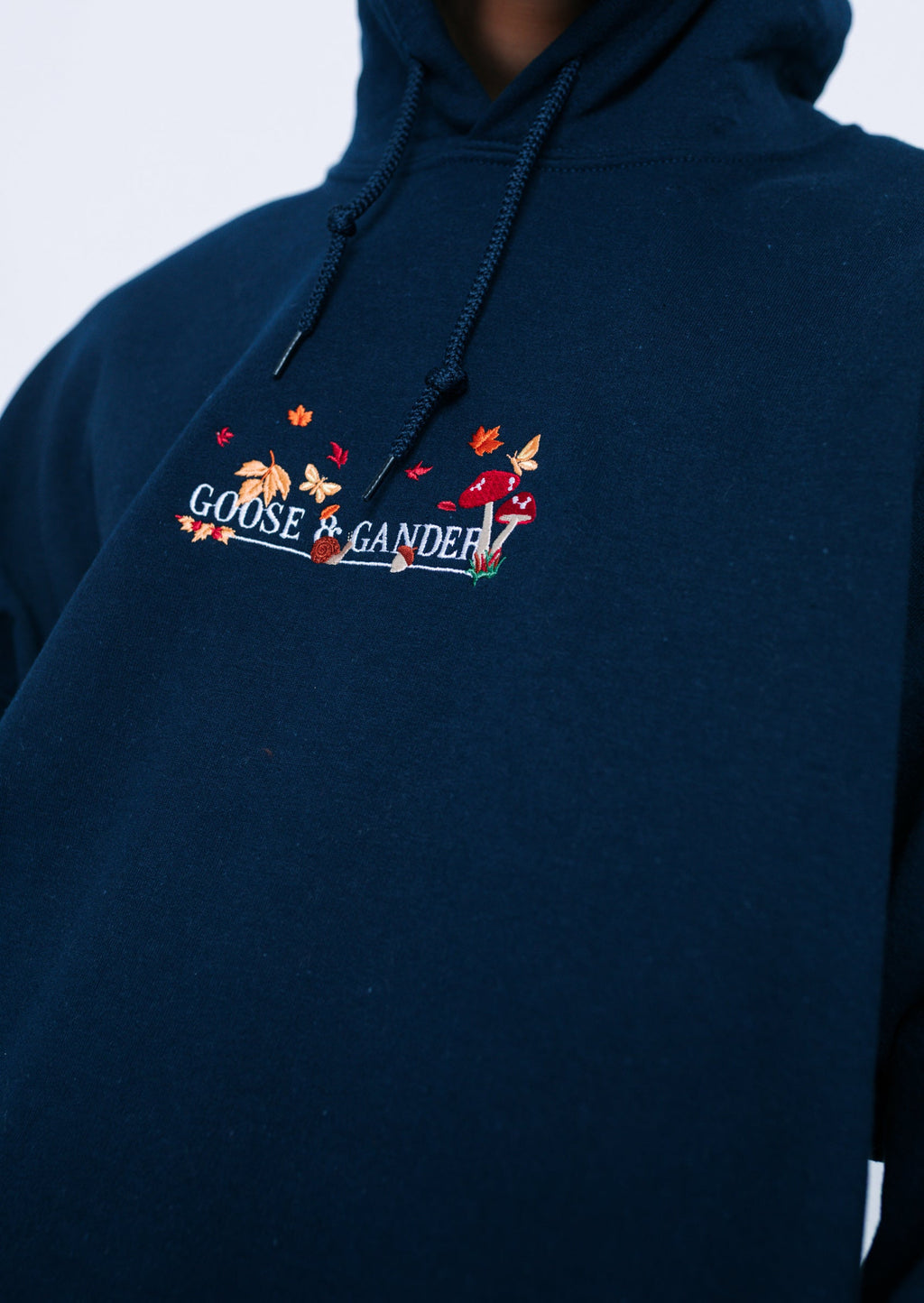 Woodland Embroidered Hoodie - Navy