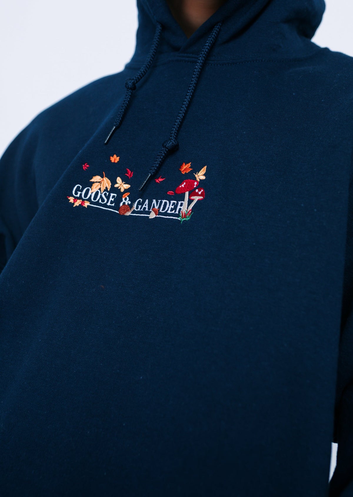 Woodland Embroidered Hoodie - Navy
