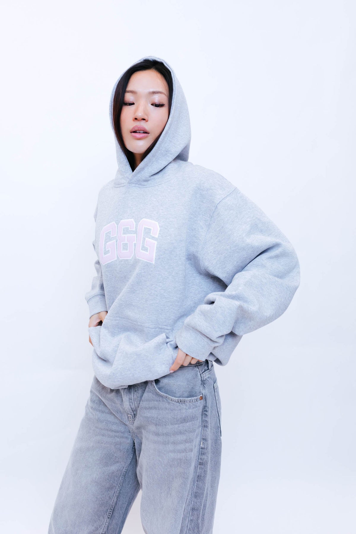 Applique Hoodie - Sports Grey