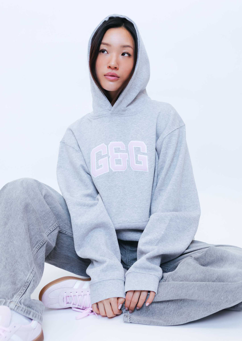Applique Hoodie - Sports Grey