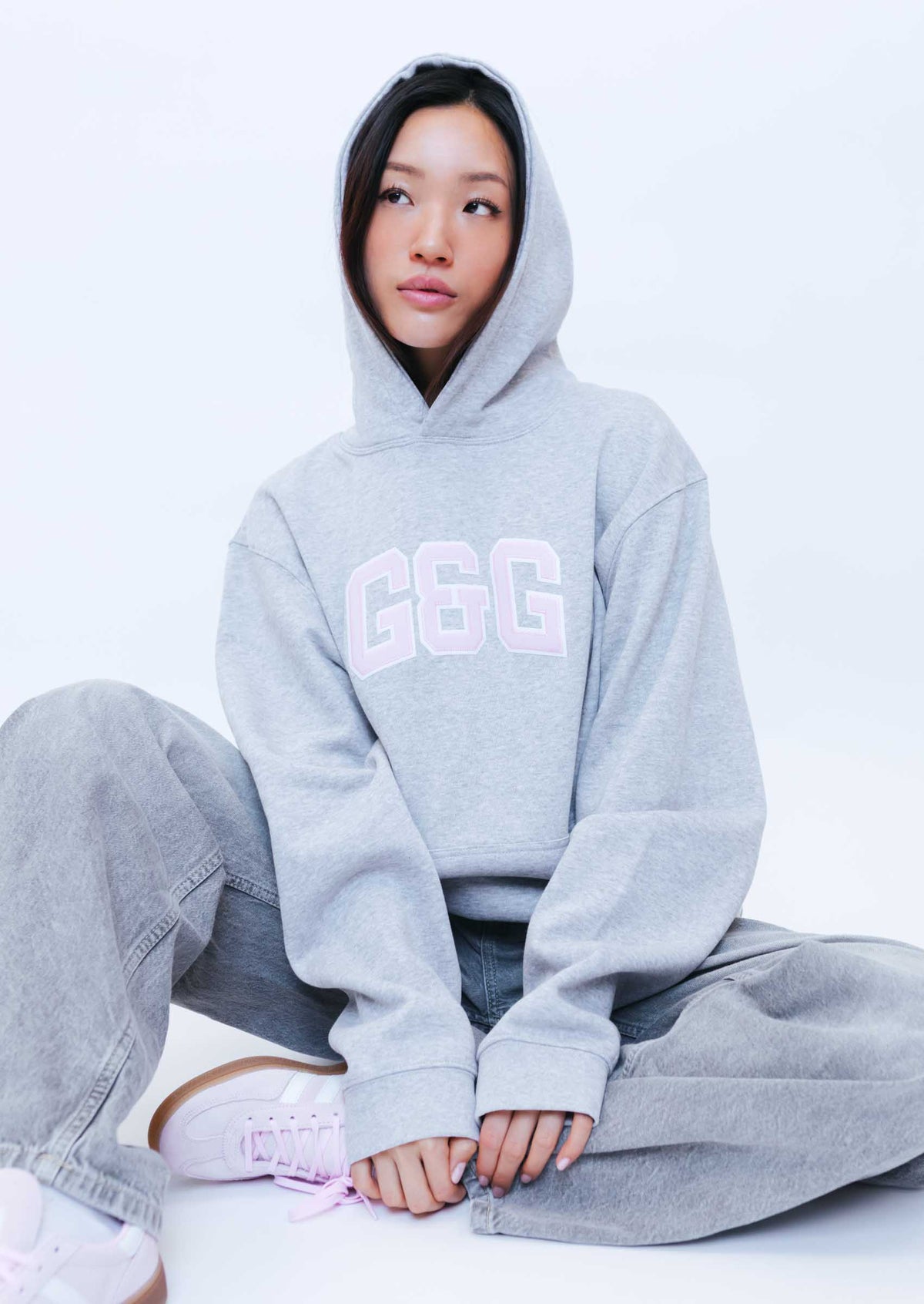 Applique Hoodie - Sports Grey