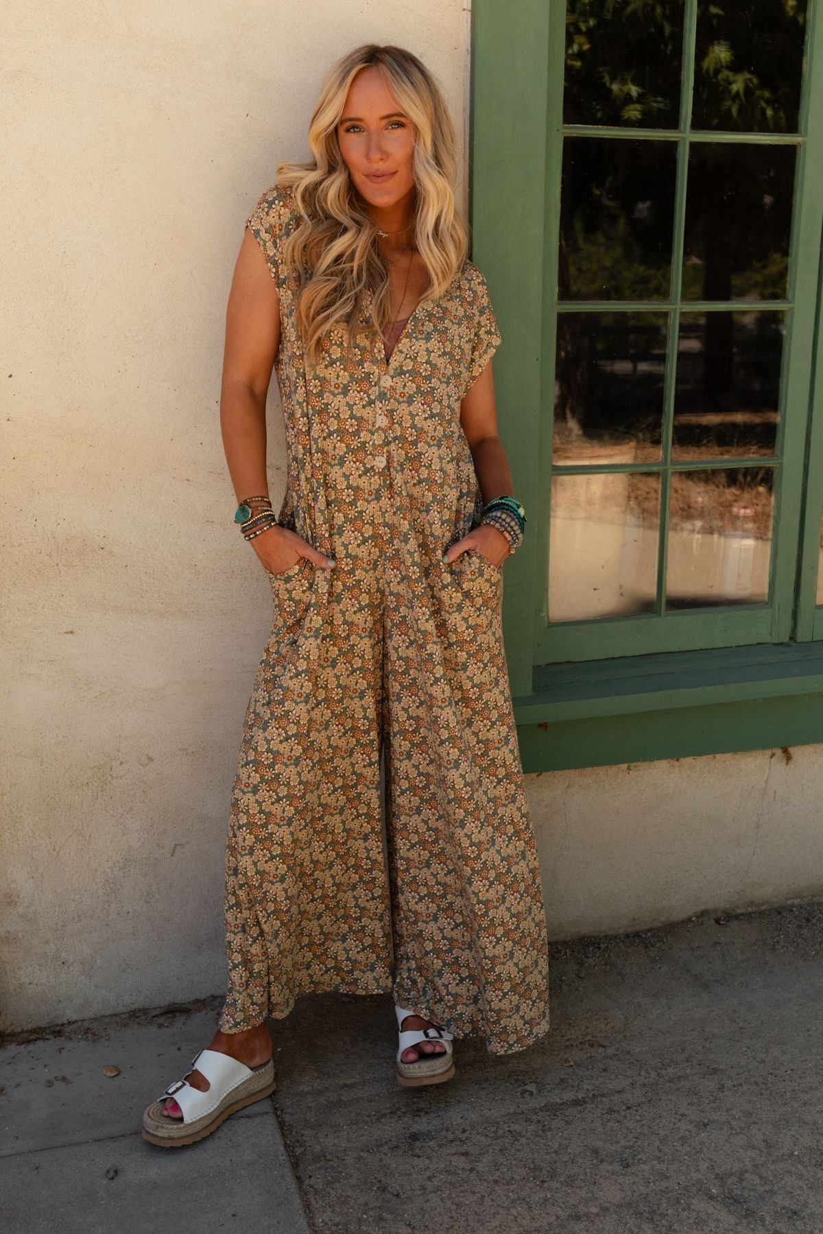 The Nest Daphne Floral Print Jumpsuit - Cream - Pre Order