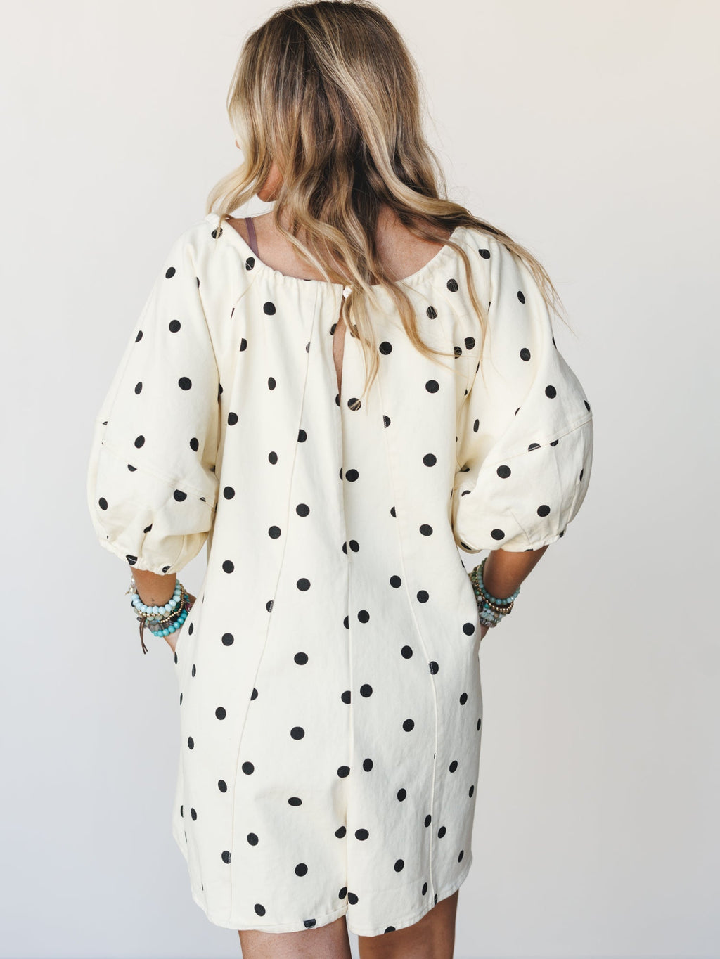 Honey Flower Polka Dot Romper - Light Yellow Black