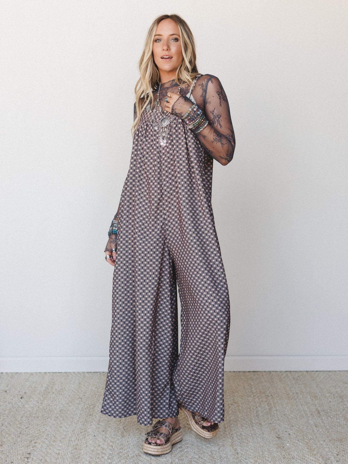The Nest Mystic Mirage Printed Jumpsuit - Black