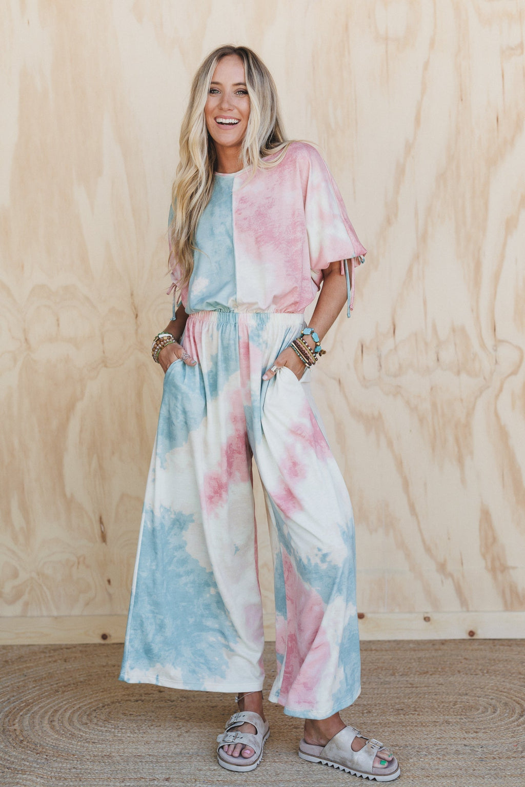 The Nest Carolina Comfy Wide Leg Jumpsuit - Tie Dye - Pre Order