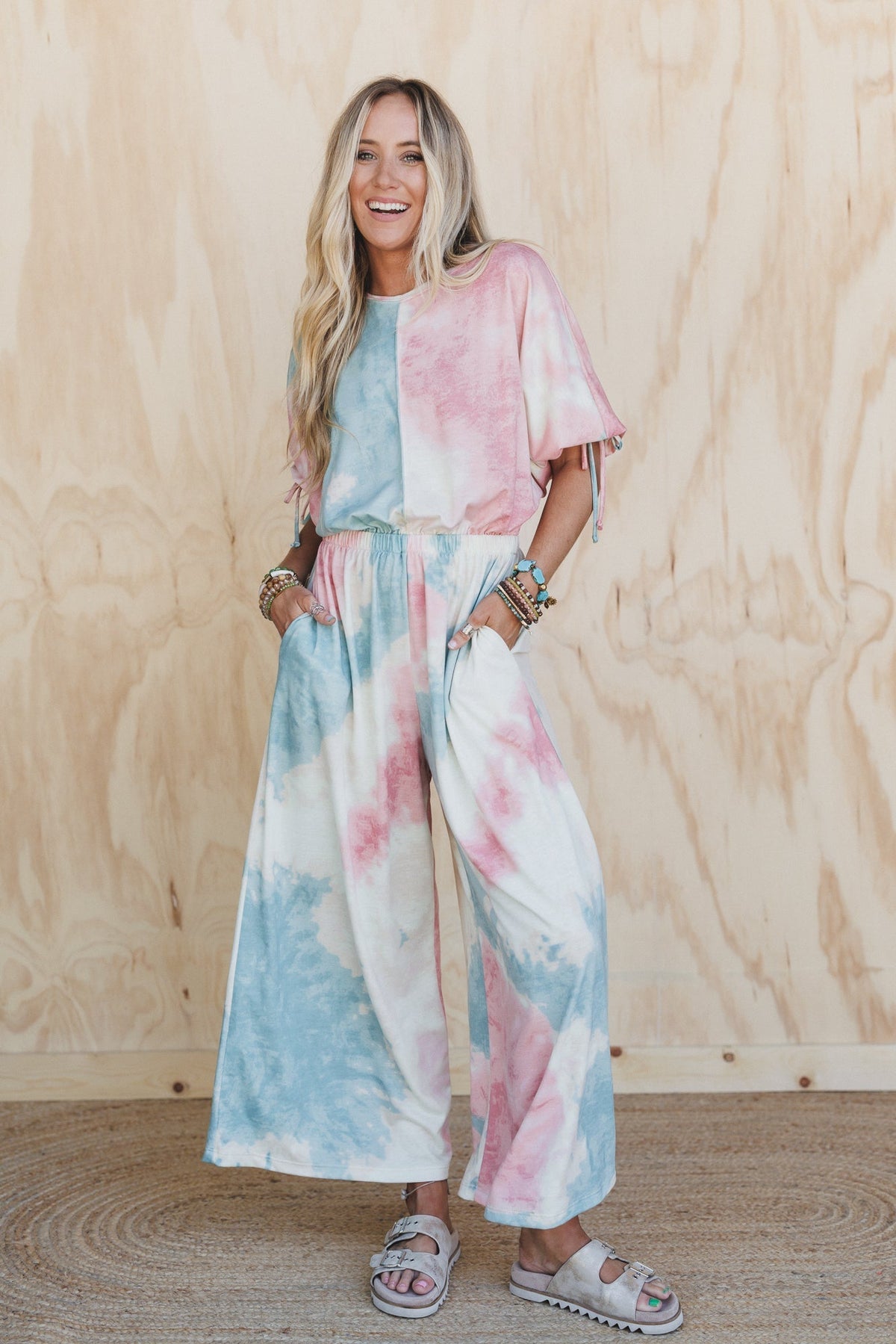 The Nest Carolina Comfy Wide Leg Jumpsuit - Tie Dye - Pre Order