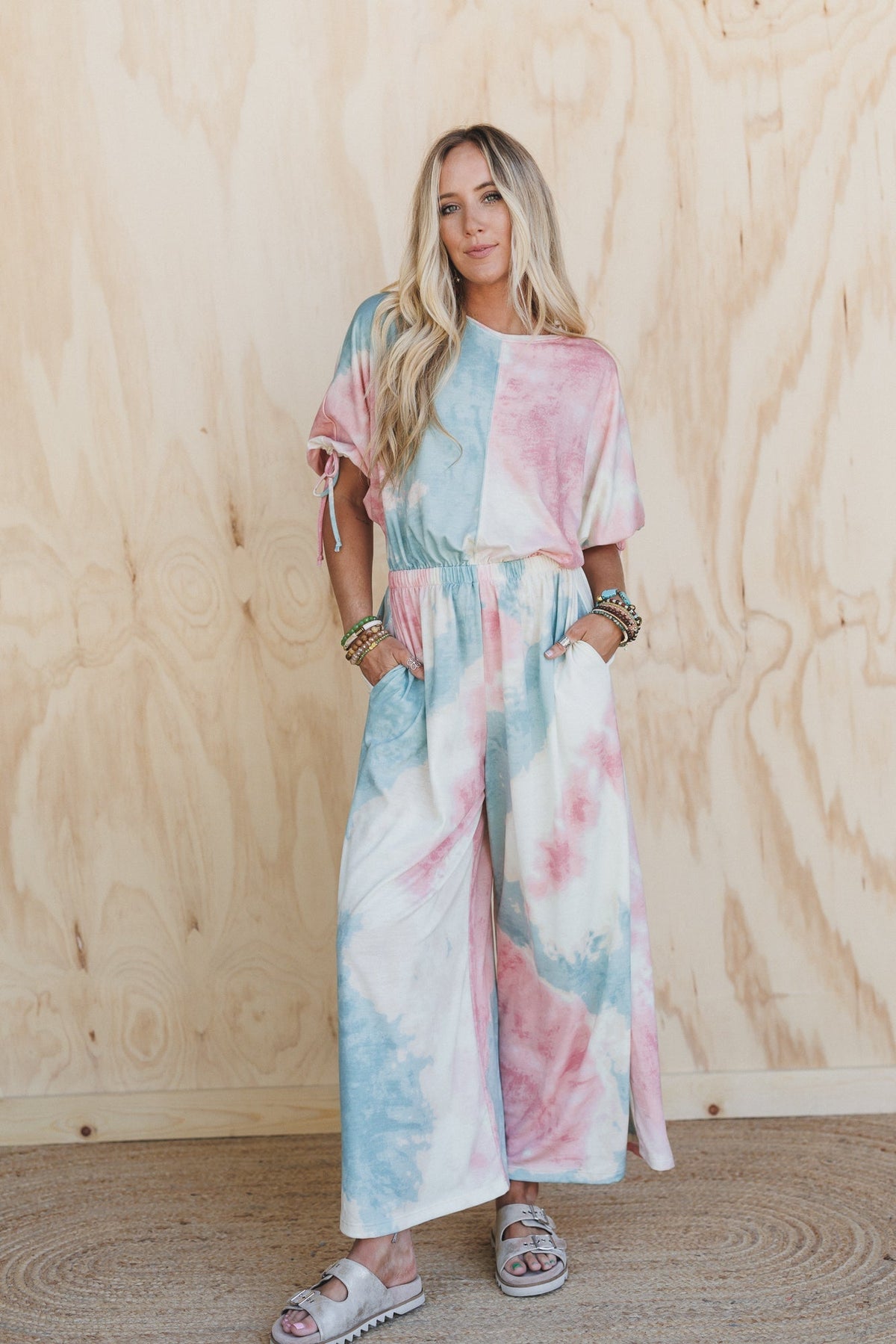 The Nest Carolina Comfy Wide Leg Jumpsuit - Tie Dye - Pre Order