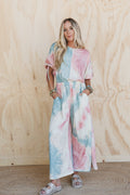 The Nest Carolina Comfy Wide Leg Jumpsuit - Tie Dye - Pre Order