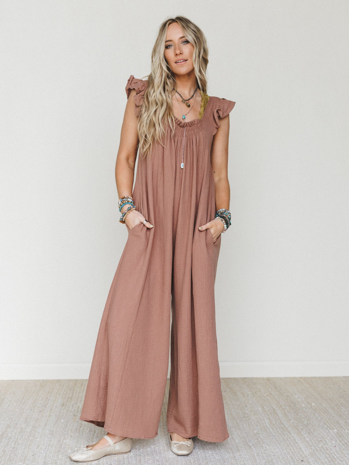 Calm Waves Jumpsuit - Mocha