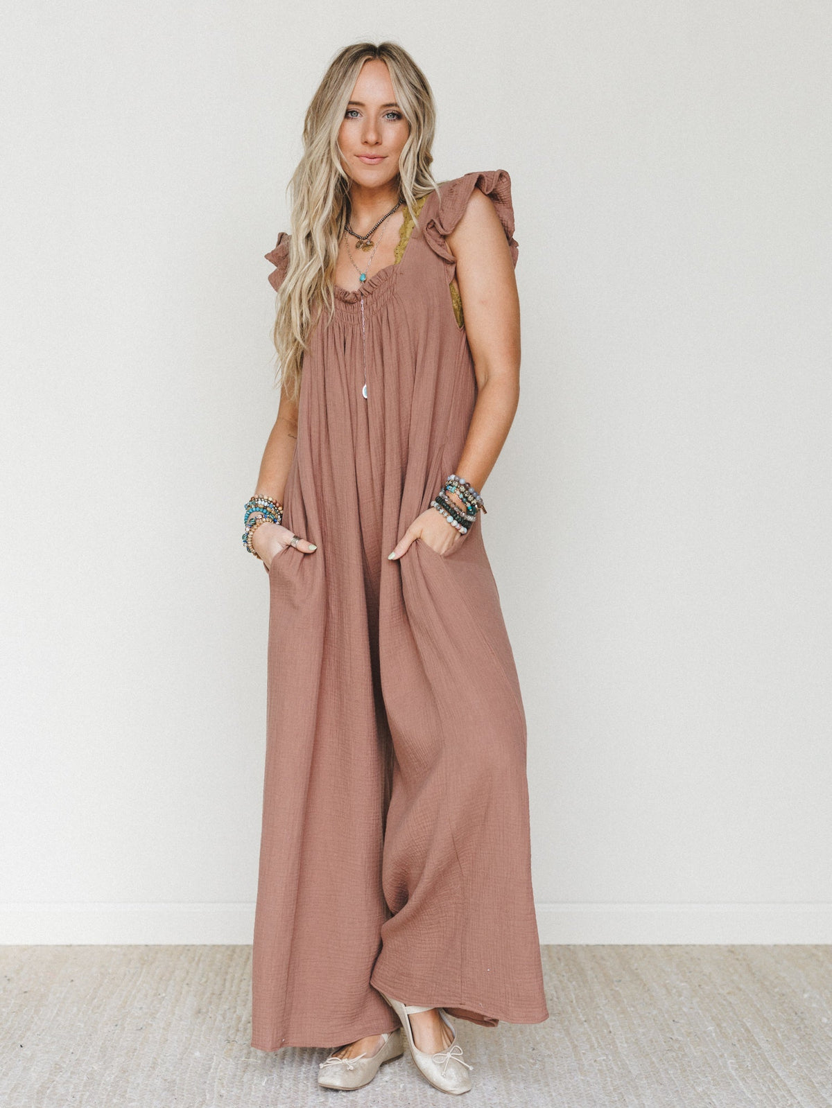 Calm Waves Jumpsuit - Mocha