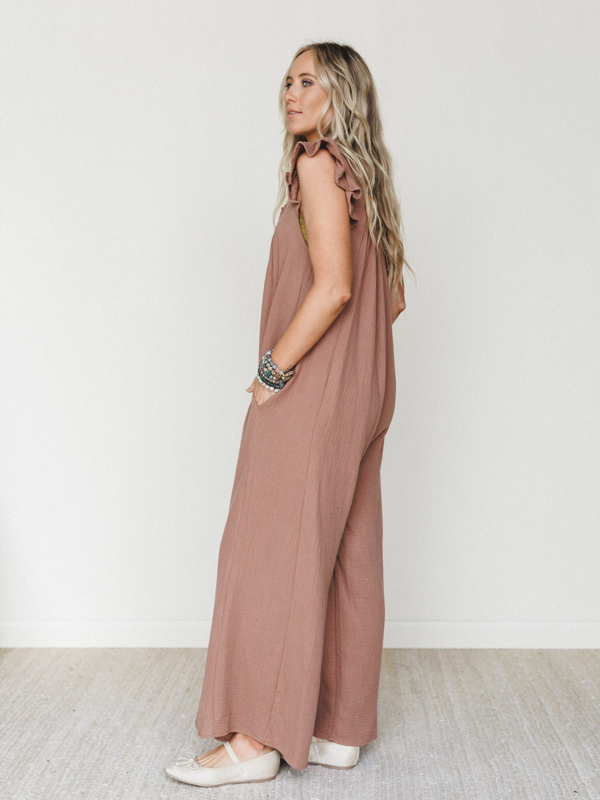 Calm Waves Jumpsuit - Mocha