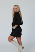 The Nest City Days Drawstring Romper - Black