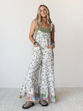 In Love with Lily Jumpsuit - Natural Green Floral