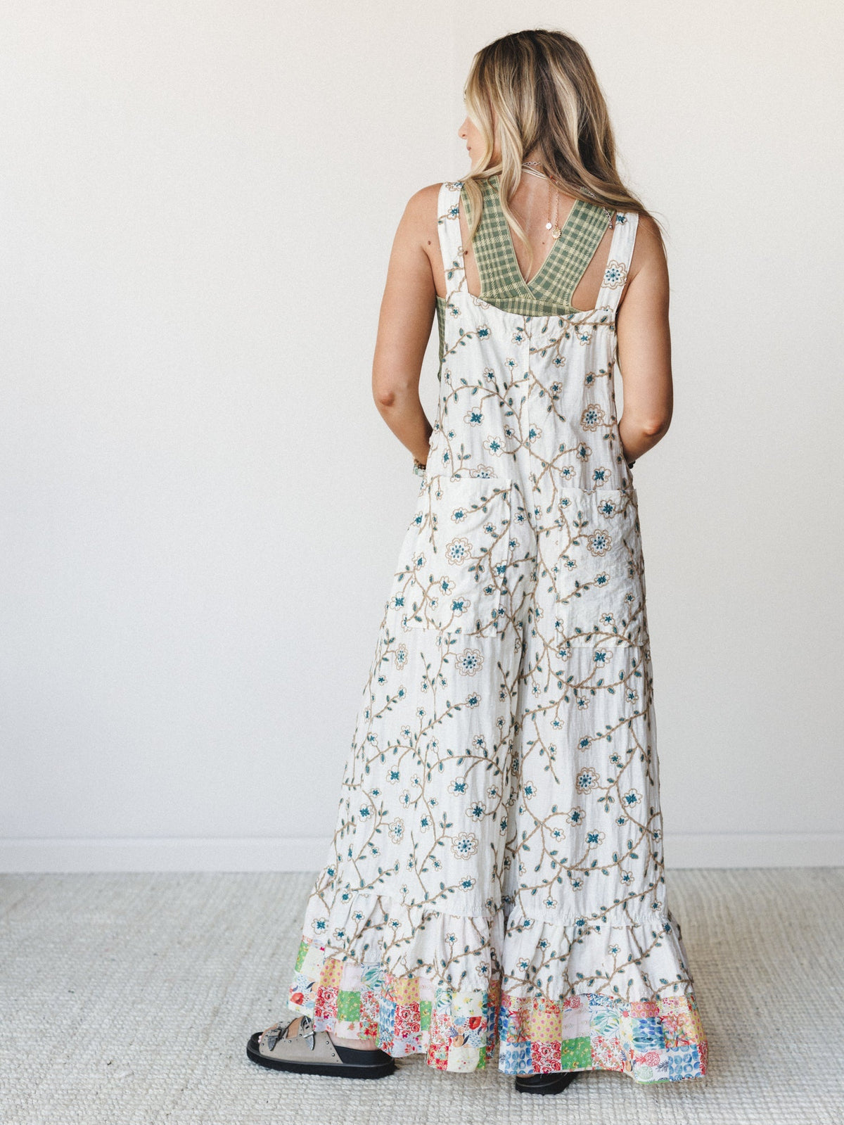In Love with Lily Jumpsuit - Natural Green Floral