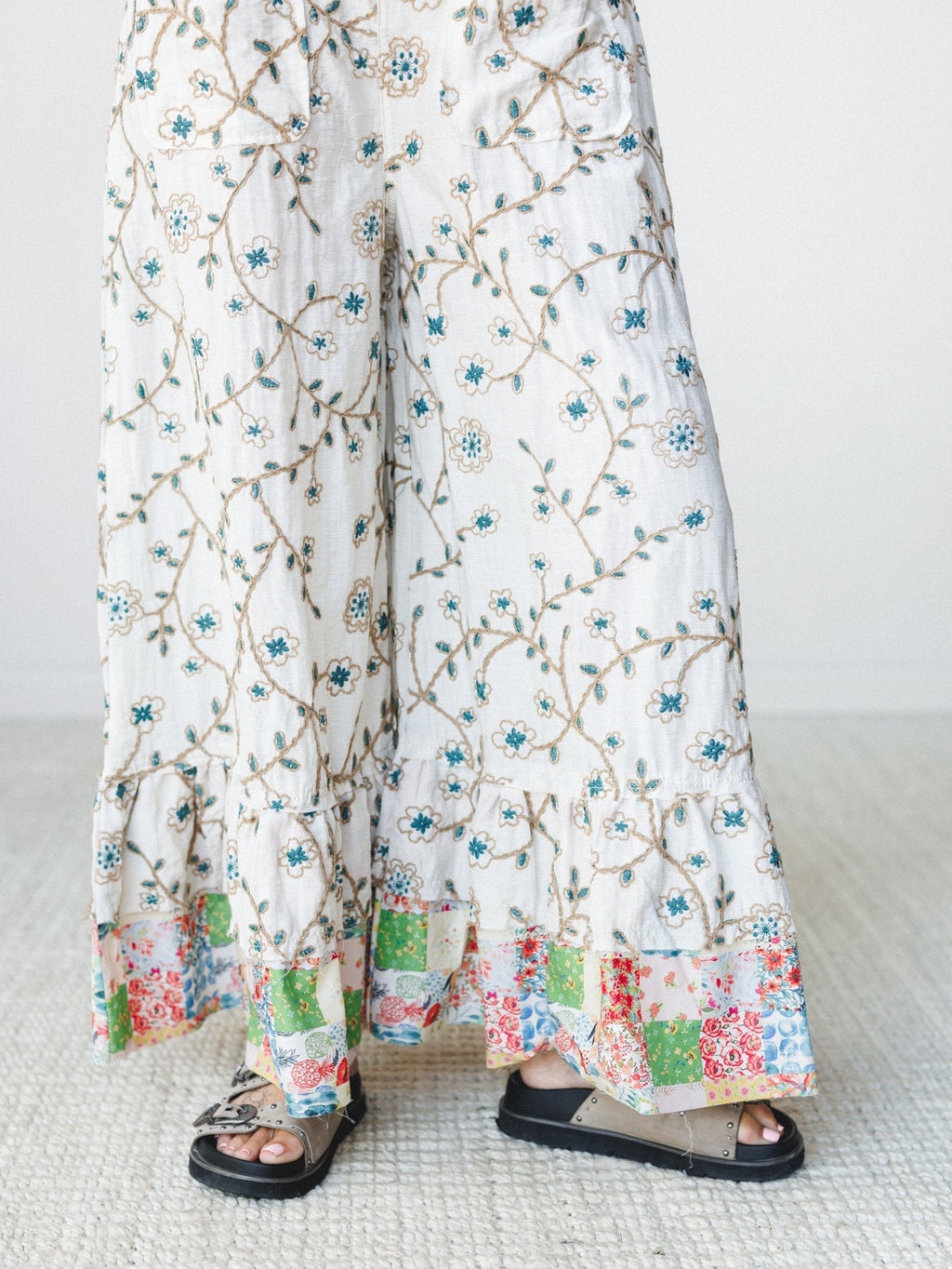 In Love with Lily Jumpsuit - Natural Green Floral