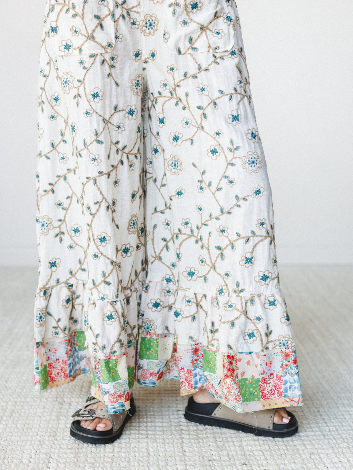 In Love with Lily Jumpsuit - Natural Green Floral
