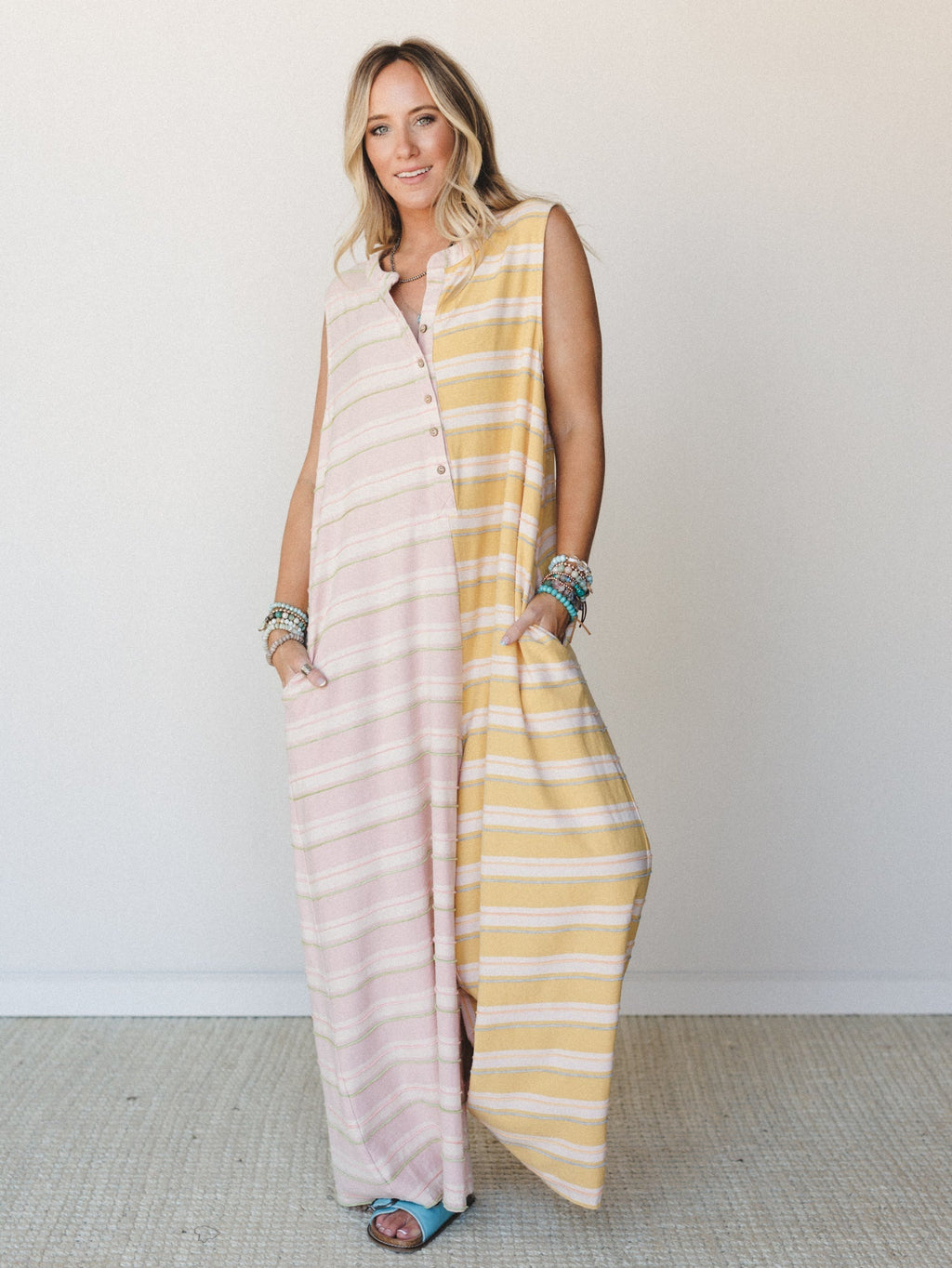 The Nest Cruise Lines Jumpsuit - Mustard Pink - Pre Order