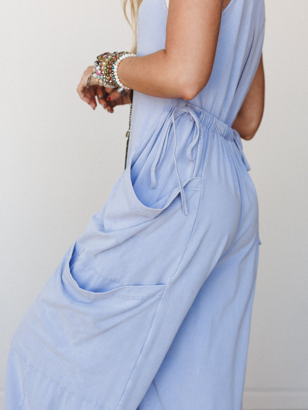 Turning Point Washed Cargo Jumpsuit - Periwinkle