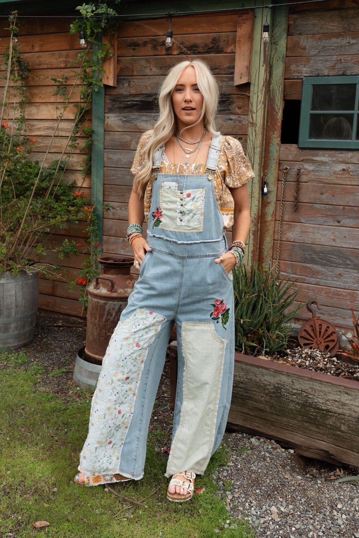 City Garden Floral Overalls - Denim - Pre Order
