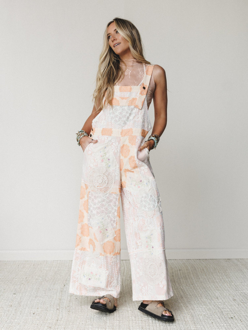 Fruit Fields And Forests Jumpsuit - Orange Striped