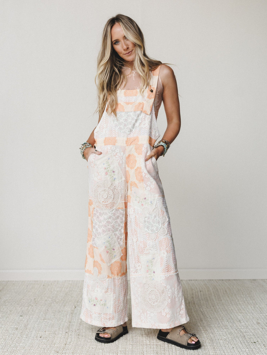 Fruit Fields And Forests Jumpsuit - Orange Striped