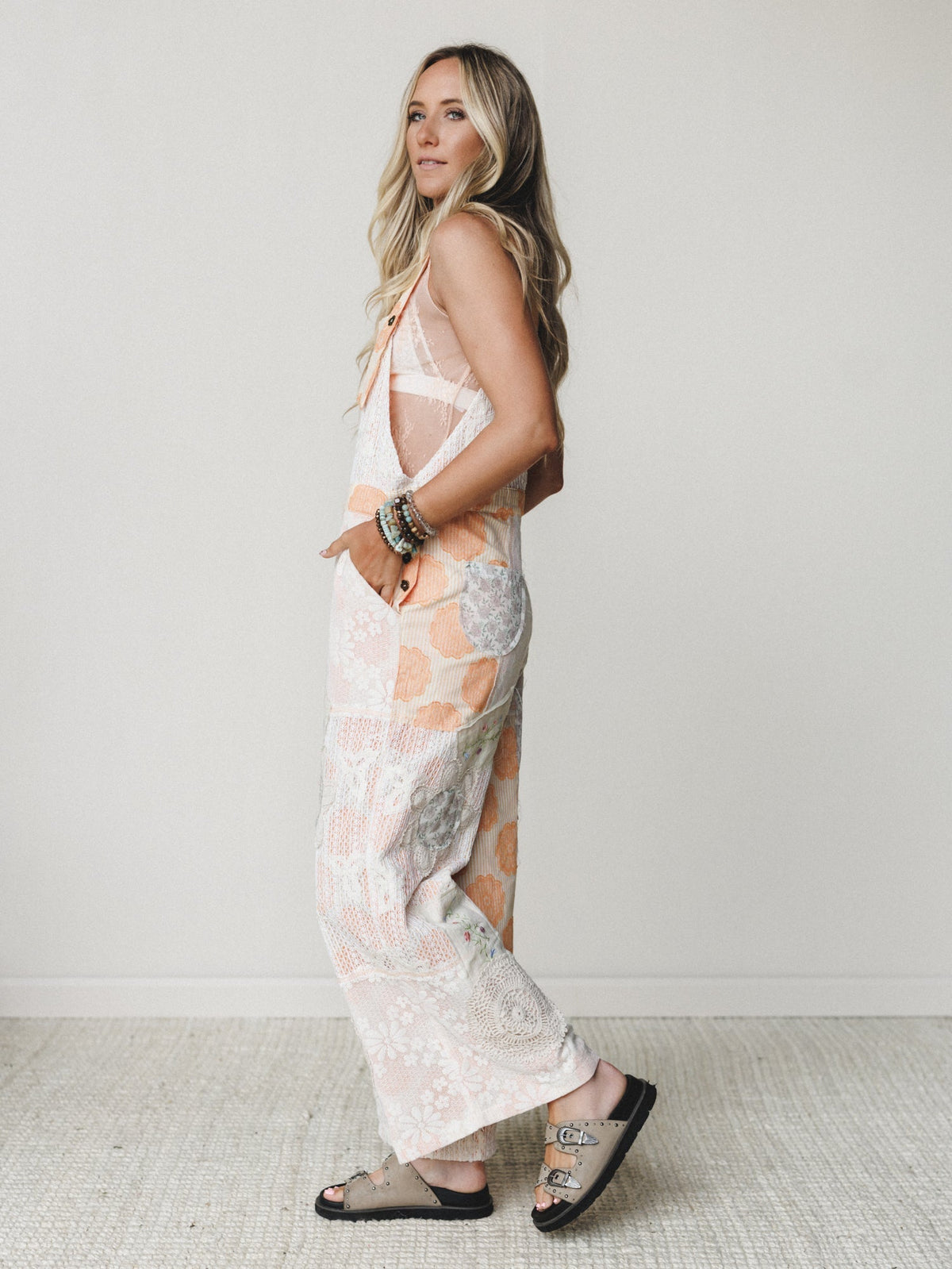 Fruit Fields And Forests Jumpsuit - Orange Striped